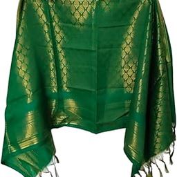 Pattu Shawls 2.Mtr Apx (Dark Green)-image-9