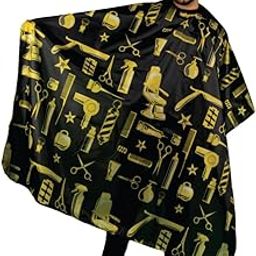 UD Professional Printed Hair Cutting Cape, Unisex stylist printed cutting cape, Polyester, Waterproof, Yellow (58"X63") 1PC (SKU:CC/PR205)-40