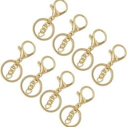 Evaluemart 10 PCS Lobster Claw Clasps with Jump Ring and Extension Chain, Swivel Snap Hooks for Jewelry Making DIY Keychain Craft Project, Gold-picture-32