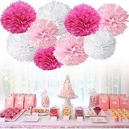 Party Propz Pom Pom For Birthday Decoration - 9Pcs Birthday Decorations Items For Girls | 1st Birthday Decoration Girl | Birthday Decor | Pom Pom Birthday Decoration | Birthday Girl Decoration Items | Birthday Decoration Items For Girls**-2