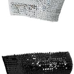 CLUB BOLLYWOOD LICHTS®2 Pieces Women Sequin Off Shoulder Tube Top Blouse Stretchy Chest Wrap Vest-image-86