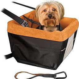 Kurgo Rover Booster Dog Car Seat with Seat Belt Tether New Packaging, Black/Orange-31
