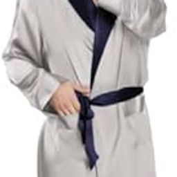 Silver Men Satin Robe Free Size-image-48