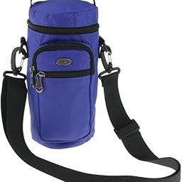Calandis Water Bottle Holder Carrier with 3 Pockets and Adjustable Shoulder Strap Dark Blue-image-4