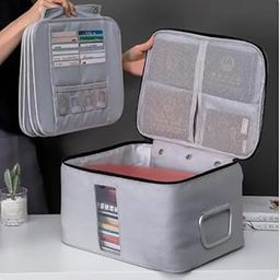 Handcuffs Travel File Organiser Multi Functional Waterproof 3 Layer Document Storage Bag with Lock for Passport Documents Files Certificates (34 cm x 25 cm x 7 cm)-image-11