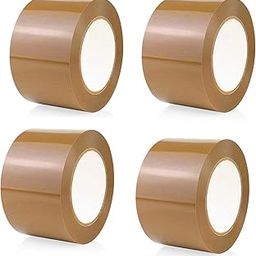 AIPL Heavy Duty Gold Category Brown Packing Tape, Packaging Tape Refill Rolls, 4 Rolls 72MMX100MTR for Sealing, Moving, Shipping, Office&Storage-24
