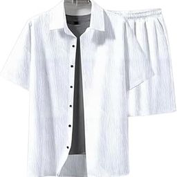 Men's Stylish Shirt and Shorts Combo | Regular Fit | Self Design Pattern | Premium Cotton Viscose Blend Fabric | Perfect for Casual.-image-33