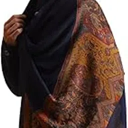 zamour Pure Wool Kani Paisley Border Stole for Men, Cashmere Feel Pashmina Mens Muffler Shawl for Winter-picture-49