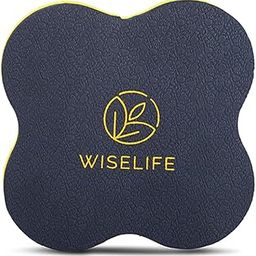 Wiselife Aqua Yellow Knee Pad | High Density Premium ECO-TPE Foam Material, Soft Surface, Kneeling Support For Yoga, Cushion For Knees, Hands, Wrists, And Elbows (Navy Blue/Yellow - Single), 2 Cm-1