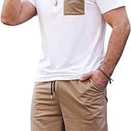 Men's Cotton Blend Solid T-Shirts & Shorts-image-53