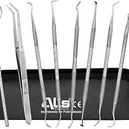 Alis Nylon Dental Tool 8 Pieces Hygiene Set With Pick, Floss, Tooth Scraper | Plaque Tartar Remover for Oral Care, Clinic, Personal and Pet Use-4