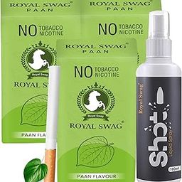 ROYAL SWAG Ayurvedic & Herbal Cigarettes 100% Tobacco-free and Nicotine-free PAAN Flavour(30 Sticks) With Anti Addiction Shot Spray 100 ml | Made with Natural Ingredients - Made in India-image-78