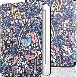 SwooK Classic Printed Magnetic Flip Cover Case for 6.8" Kindle Paperwhite 11 11th Generation 2021 / Kindle Paperwhite Signature Edition Soft Back Flip Cover Case (Sheaves)-image-50