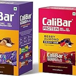 CaliBar 20g Protein Bar & CaliBar 10g Protein Bar - Almond Choco & Berry Almond (Combo Pack of 12) No Added Sugar, Sweetened With Honey, Gluten-Free, High Fiber (65g x 6 Bars) + (40g x 6 Bars)-image-25