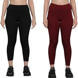 Activewear Leggings, Tights for Women | Non-Transparent | Squat Proof | Buttery Soft Fabric | Ankle Length | Sports Fitness | Polyester Leggings Tights with Pockets | Combo Product-image-17