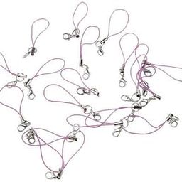 MERISHOPP 2X20Pcs Diy Mobile Cellphone Keychain Lanyard Charms Diy Rope Light Purple|Cell Phones & Accessories | Cell Phone Accessories | Straps & Charms-image-47