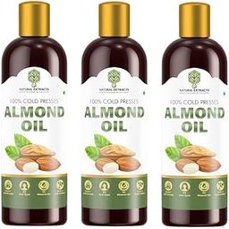 NATURAL EXTRACTS WITH DEVICE OF PLANT AND LEAVES Organic Cold Pressed Sweet Almond Oil For ALL Skin Type And Body Care Or Hair (100 ML) [Pack Of 3]-image-20