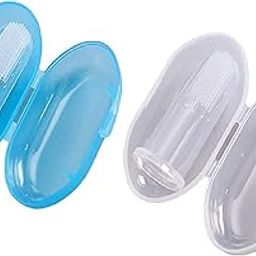 Baby Tongue Cleaning Flexible New Born Baby Soft Silicone Tounge Cleaner Finger Manual Toothbrush Multicolor (Pack Of 2) (Multi-1)-4