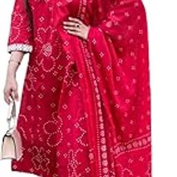 Women's Rayon Viscose Straight Printed Kurta with Pant & Dupatta-image-62