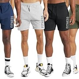 Men's Black, Grey, Green & Blue Training Rest Day Cotton Regular Shorts Pack of 4 -S-image-47