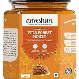 Anveshan Wild Forest Honey 500g | Glass Jar | NMR tested | Raw & Unprocessed | No Added Sugar | Immunity Boosting-image-29