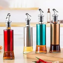 Rukshv Oil & Vinegar Seasoning Dispenser Bottle for Cooking Kitchen Accessories Home Use (300 ML), Multicolour 1 Pcs-image-112