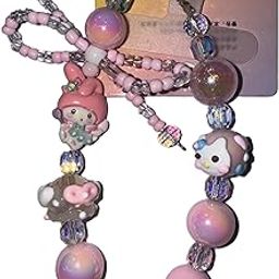 DECOR WHIZ Pompom Lanyards for Women Universal Phone Pearl Lanyard chain Mobile Chain Beads with Charms, Phone Pendant Wrist Strap Compatible with Most Cell Phones Mobile Case Purse Key-image-86