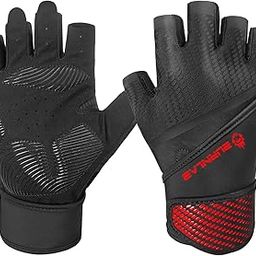 BURNLAB Flex Wirst Support Gym Gloves for Men and Women - Ideal for Weightlifting, Cycling, Crossfit, Offers Good Grip and Soft Padding (Black & Red, XL)-image-58