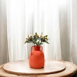 Urban Born Metal Flower Vase for Home | Vases | Table Decorative Item for Festivals | Decorative Items | Living Room Vintage Decor (Orange, Small)-image-35