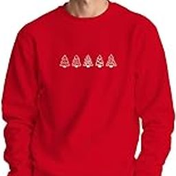 Red Christmas Sweatshirt for Men with Minimalist Tree Design � Sleek, Cozy, and Ideal for Festive Winter Days | A Standout Addition to Your Seasonal Wardrobe.-41