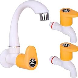 Nilsons Washing Machine Tap, White and Yellow, Surface Mount, Plastic Construction, 15 cm Height (3)-image-28