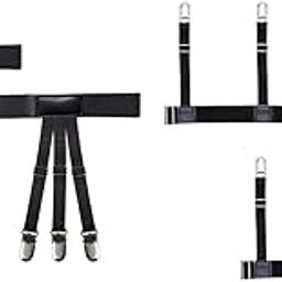 4pcs Adjustable Elastic Shirt Stays Garters with Locking Non-Slip Clips for Mens-image-3