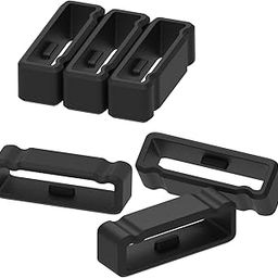 Chofit 18mm /20mm / 22mm / 24mm / 26mm / 28mm Rubber Fastener Rings Silicone Watch Bands Wristband Fastener Free Loops Keepers 10+1 Pcs Black Watch Band Fasteners-14