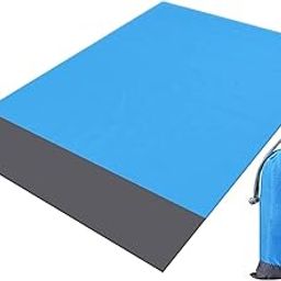 Foldable Sandproof Beach Polyester Blanket, 79" x 83" Emergency Large Beach Blanket Oversized Fits For 4-7 Adults, Waterproof Lightweight Beach Mat, Outdoor Picnic Mat For Travel, Camping, Hiking-image-92