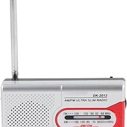 AM FM Radio Portable, 2AA Battery Operated Pocket Radio, with High Grade Speaker, Headphone Jack, for Listening News, Music, and Talk Shows (Silver Red)-picture-10