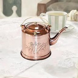 THE STYLE SUTRA Copper Tea Pot Multipurpose with Handle 1.5L for Household Tea House Kitchen Copper Color-image-8