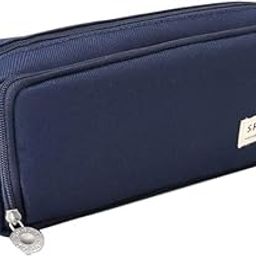 XTECTORVIEW Nylon Pencil Case Large Pencil Cases for Girls Boys Big Capacity Pouch with 3 Compartments School Stationary Office Storage Makeup Bag for Kids Teenage Adults Women Men Modern-Blue-image-35