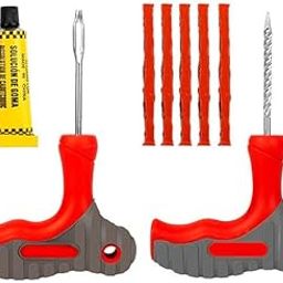 Meniga Heavy Duty Universal Tubeless Tyre Repair Kit, T-Handle Tools with 5 Repair Strips and Rubber Glue, for Cars and Motorcycles-image-26