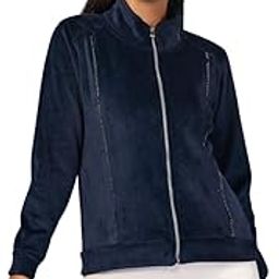 Winterwear Womens Navy Blue Solid Mock Neck Regular Long Sleeves Sweatshirt-image-35