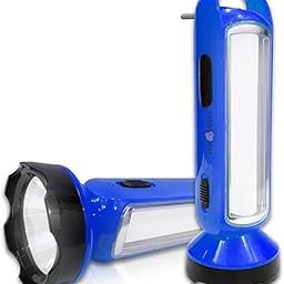 Pick Ur Needs Rechargeable Emergency LED Torch Light Long Distance 5W +18 Bright SMD Tube 1600mAH Perfect Flashlight Lantern (Blue)-21