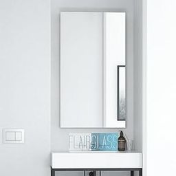 FLAIR GLASS (LABEL) Frameless Rectangular Wall Mirror For Bathroom | Decorative Mount Washbasin Room And Bedroom Looking Glass (18X24 Inch)-image-86