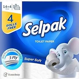 Selpak Toilet Tissue Roll 3ply 14 + 4 Roll Free On Pack-14