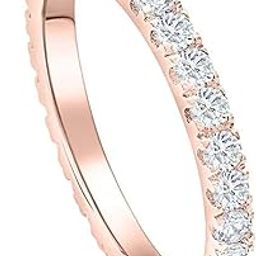 Pure 925 Sterling Silver Full Eternity Diamond Band Ring for Women & Girls - 18k Gold Plated | Ideal Gift for Anniversaries, Birthdays, Engagements, and Weddings-image-28