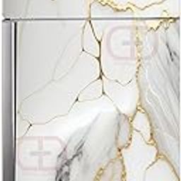 DECOR PLUS DECAL Fridge Self Adhesive Sticker, White Marbel Look Sticker Fridge Double Door Sticker Fridge Wallpaper Poster Wrap Vinyle 24X60 Inch (61X152_Cm)-image-50