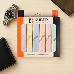 Kuber Industries 6 Pcs Set Handkerchief for Women Cotton | Weekdays Rumal/Hanky Set for Women | Soft Handkerchief for Girls and Ladies | Hanky for Kids for School Everyday Use | Multicolor-image-42