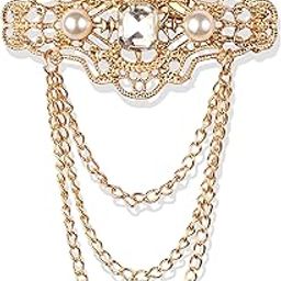 Men's Crown Floral Sherwani with Golden Chain Pin Brooch-image-10