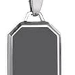 European Style Rectangle Black Stone Enamel Pendant Chain Necklace Men-image-78