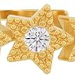925 Sterling Silver 18K Gold and Rose Gold Plated Three Star Wonder Ring | Gift for Women and Girls | With Certificate of Authenticity and 925 Stamp-image-38