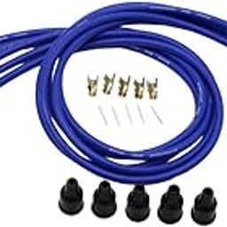 ATORSE Spark Plug Wire Set Blue Silicone HT Leads for 4 Cylinder Classic Cars-14