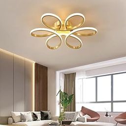 swanart Florex Modern LED Ceiling Light Dimmable Chandelier with Bluetooth Gold Accents, Flower-Shaped Design, Energy-Saving LED, Ideal for Bedroom, Living Room, or Dining Area-image-33